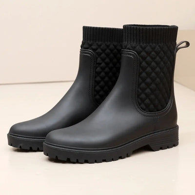 Botas de goma acolchadas para mujer, perfectas para actividades al aire libre.