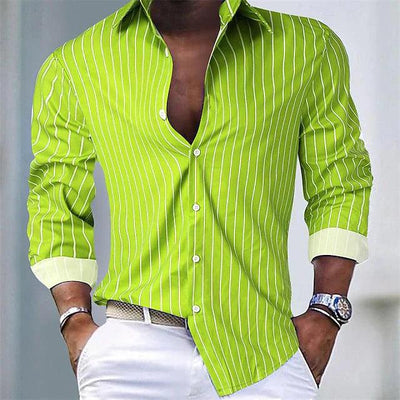 Chemise à manches longues pour homme - Chemise décontractée en coton pour tous les jours