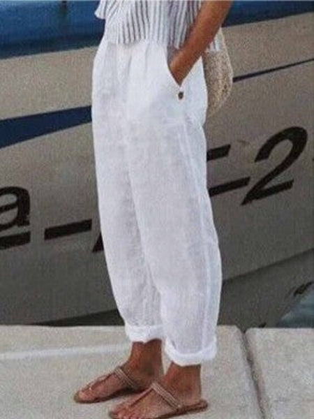 Pantalones de algodón ligeros para una comodidad relajada y diaria.