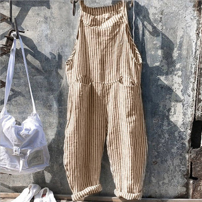 Tuta da donna a righe larghe e vintage ideale per l'estate